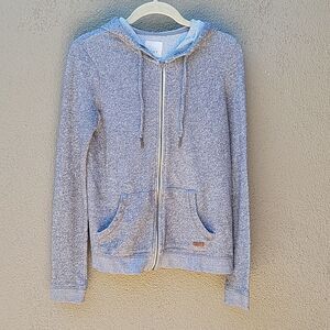 Roxy Hooded Sweatshirt SM. French Terry Heathered Dark Grey Space Dye Zipup